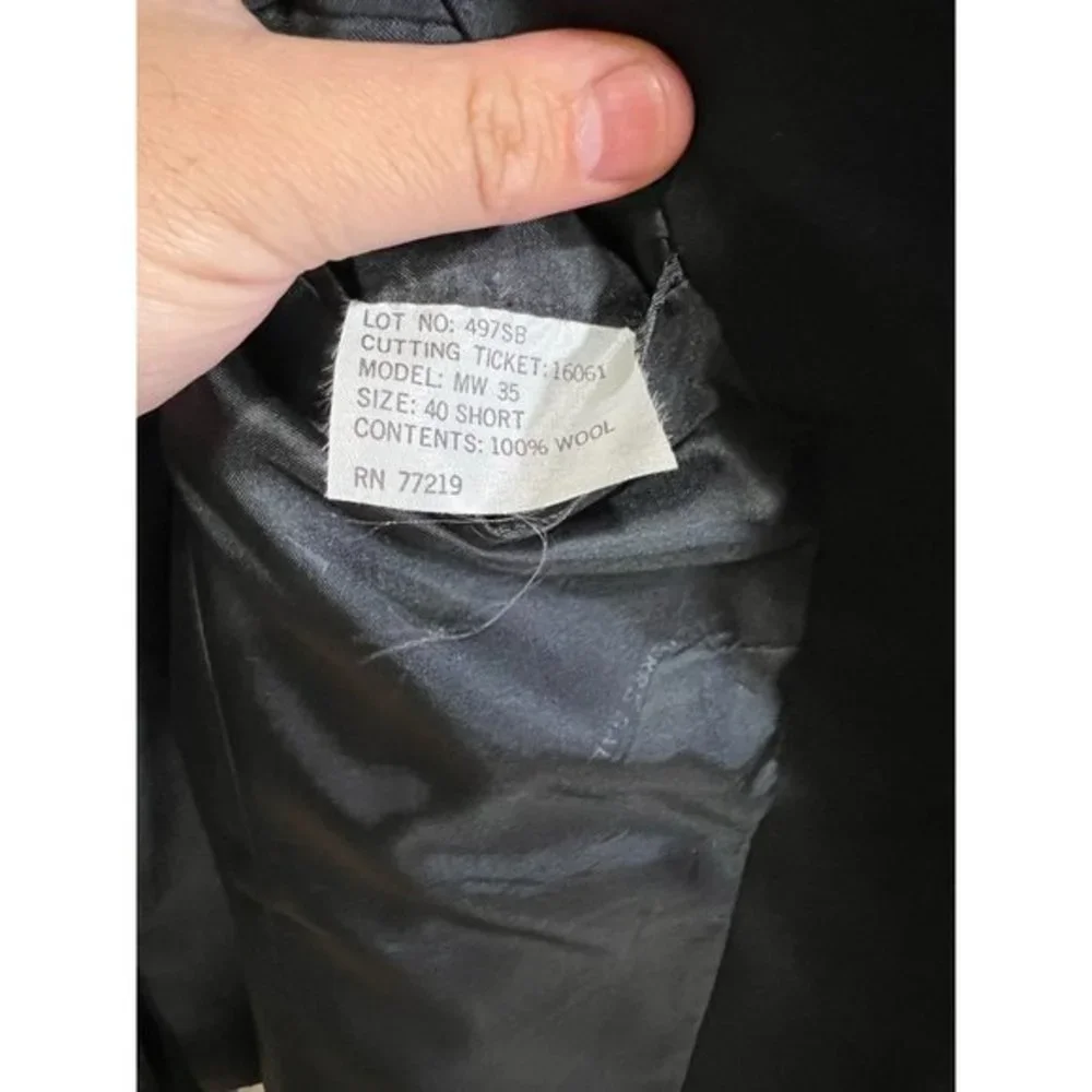 Pierre Balmain Paris Mens 40S Black Wool Tuxedo Jacket Satin Peak Lapel MW 35